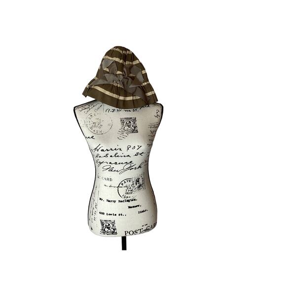 Grace Hats Fancy Bucket Style Hat Wide Ribbon Bow Detail Stripes Drawstring - Picture 7 of 9